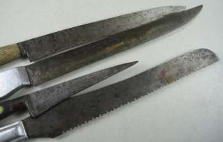   Antique Kitchen Knives Henckels Twin Works Wood & Aluminum Handle