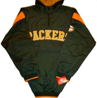 Green Bay Packers NFL Midweight Hooded Jacket 1/4 Zip 4XL NWT  