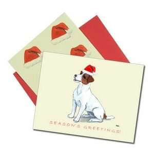  Santa Jack Russell Brown/White Christmas Cards