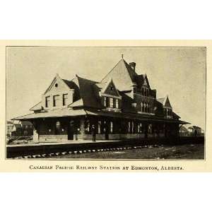  1906 Print Canadian Pacific Railway Station Edmonton 