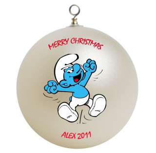 Personalized Custom Smurf Christmas Ornament Gift Add Childs Name