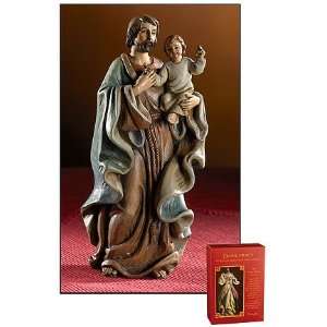  Joesph and Child Jesus Christ Resin Statue w/ Prayer Office Home Gift