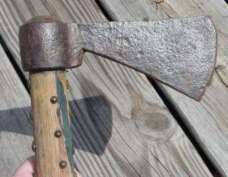   HAND FORGED IRON INDIAN FUR TRADE AXE WITH HAFT BLACKSMITH MADE  