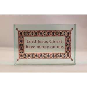    Glass Paper Weight of the Jesus Prayer in English
