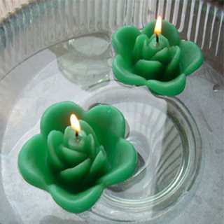 12 Kelly Green floating rose candles wedding party  