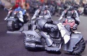   40K Space Marines Ravenwing Attack Bike Squad Painted Lot Of 6  