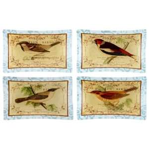  Prima Donna Designs British Birds Glass Plate Set of 4, 4 