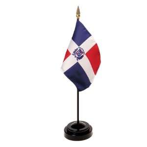  Dominican Republic Flag (With Seal) 4X6 Inch Mounted E 