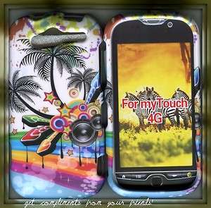   myTouch 4G T Mobile rubberized rigid case phone cover palm tree beach