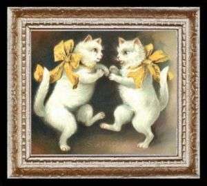 Vintage Dancing Cats Miniature Dollhouse Picture  
