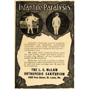  1903 Ad L C McLain Orthopedic Sanitarium Infantile 