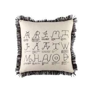   Fringed Pillow with Cattle Brands 20Sq 