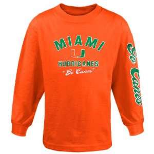 NCAA Miami Hurricanes Youth Orange Go Long Sleeve T shirt 
