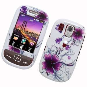 White with Purple Flower Snap on Hard Skin Cover Case for 