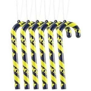 Michigan Wolverines NCAA Candy Cane Ornament Set of 6 (Quantity of 1)