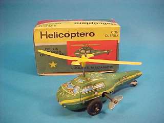 NAVY HELICOPTER WIND UP TIN LITHO ARGENTINA BOX 1960s  