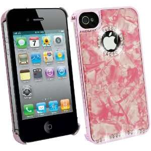 Apple iPhone 4 & iPhone 4S Pink Marble Stone PREMIUM SUPER SLIM Gem 