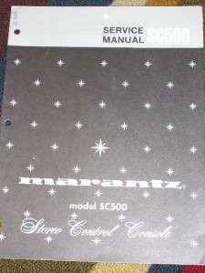 Marantz SC500 Stereo Control Console Service Manual  