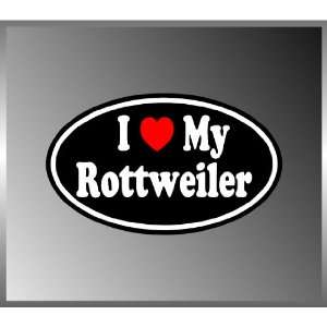  I Heart Love My Rottweiler Vinyl Euro Decal Bumper Sticker 