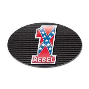  Sticker (Oval) 1 Confederate Rebel Flag 