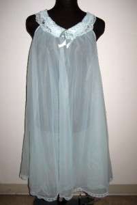   RADCLIFFE double chiffon Nightgown 1960s 60s vtg S M nylon gown sweep