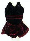 Sharene Maroon Black Skirt Velvet Ice Skaing Dress P/S