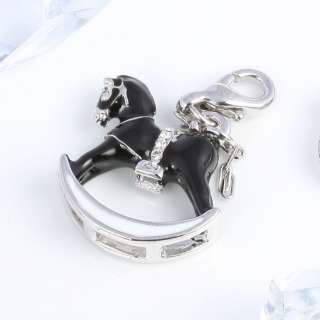   Rocking Horse Shape Black Jewelry Fashion Charms For Bracelet/Necklace