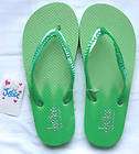 NWT Girls S 2/3 Justice Green Glam Flip Flops