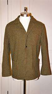 Vintage LL Bean Wool Houndstooth Shirt Jacket Union Made Mens Med/Lg 