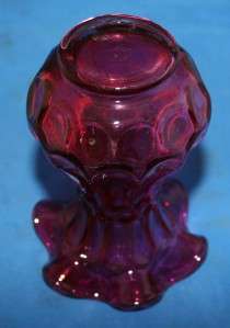 Fenton Cranberry Fluted Dot Vase Collectable Glassware  