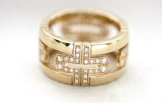 Bvlgari 18K Yellow Gold Diamond Parentesi Cutout Ring  