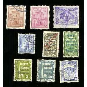  Lot of Ecuador (9) Stamps 