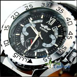 NEW Automatic Mechanical Men Leather Hollow Fashion Wrist Watch 3 