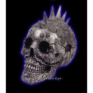 Punk Rock Skull Figurine