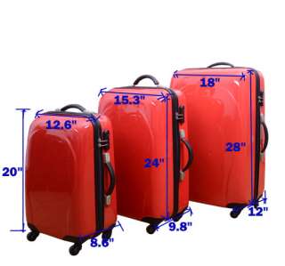 PC Travel Rolling Luggage Set Suitcase Upright 360 Degree 4 Wheel 