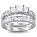 14k White Gold 2ct TDW Princess Diamond Bridal Ring Set (H I, I1 I2)