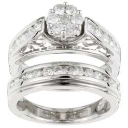  White Gold 1ct TDW Diamond Wedding Ring Set (G H, I2)  