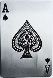 Ace Spade Poker Card Belt Buckle Nickel Finish   New  