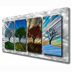 Ash Carl Four Seasons Tree Landscape Metal Wall Art  