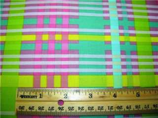 New Yellow Pink Green Stripe Fabric BTY  