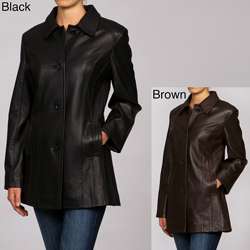 Izod Womens Plus Size Lamb Leather Button up Jacket  