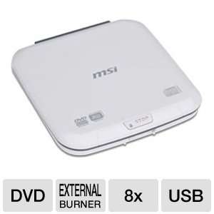  MSI External Slim Top Load USB 2.0 DVD/CD Writer UO882 WT 