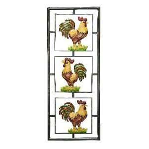  Rooster Metal Wall Decor 37x14