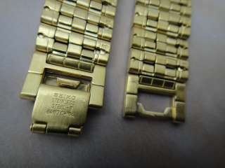Seiko Golden Stainless Steel Mens Watch Bracelet Straight End 18mm NEW