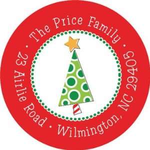  Holiday Family Tree Red Labels