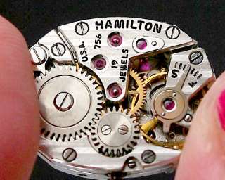 Stunning Hamilton 14K White Gold & Diamond 19 Jewel Ladies Wrist Watch 
