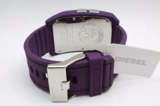 New Diesel Men Digital Purple Rubber Band Date Watch 35mm x 54mm 