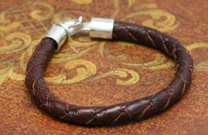 Handmade mens leather bracelet