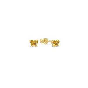 ZALES BFly® Childs Citrine Butterfly Earrings in 14K Gold stampato 