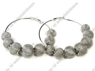 NEW Basketball Wives Poparazzi Big Circle Silver Hoops Round Mesh 